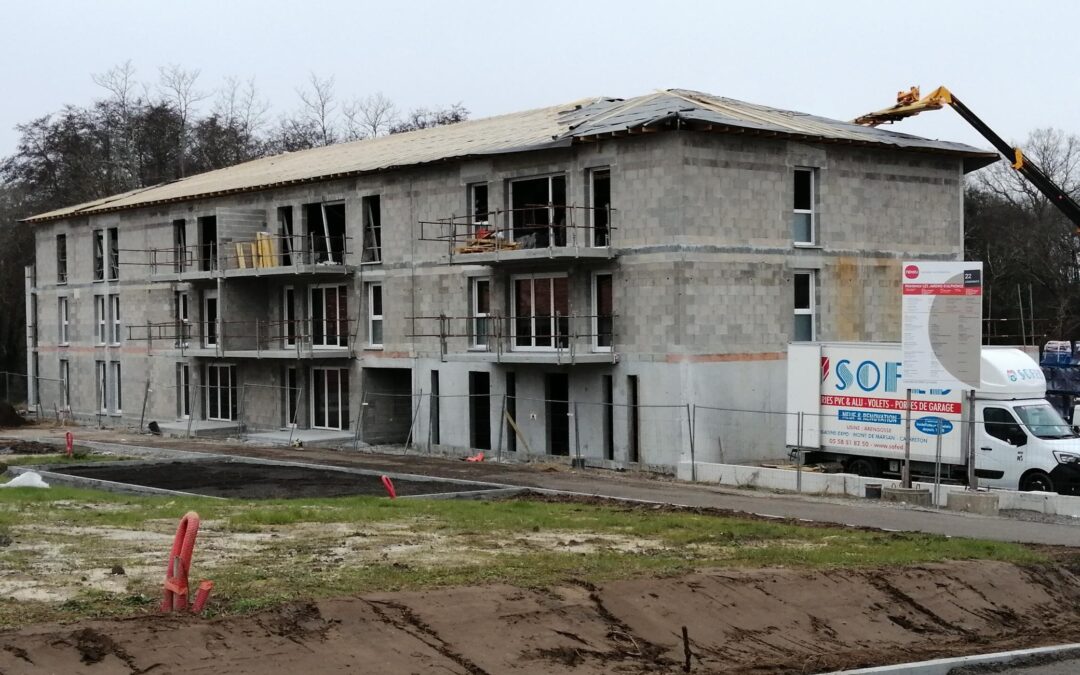 Photographie d'un chantier de 22 logements menuiseries en PVC
