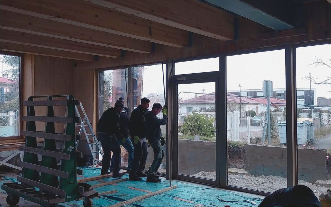 Maison des sports Mont de Marsan fenetre alu Sofed Equipe pose fenetre alu Sofed